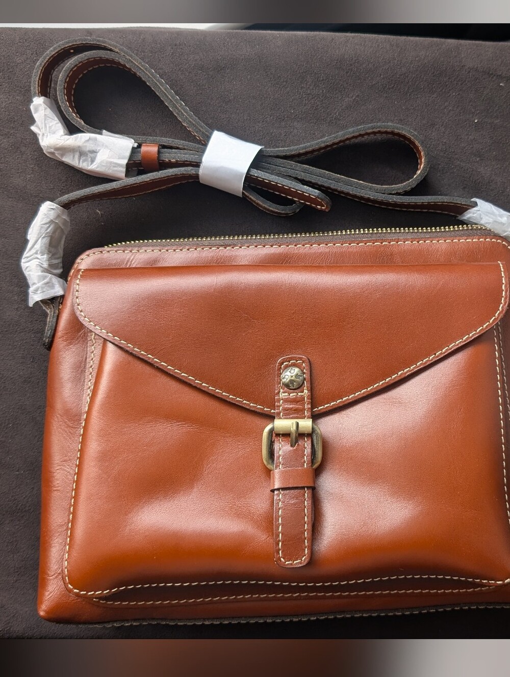 NWT Patricia Nash Avellino Leather Crossbody Bag – Heritage Tan